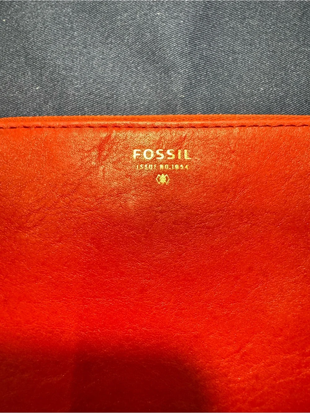 Fossil red leather